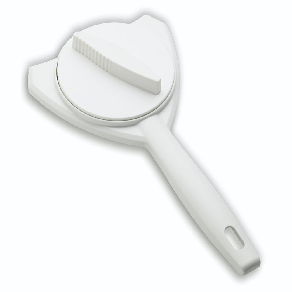 View of the top of the gripper jar opener on a white background 