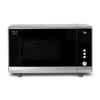 Front view of RNIB talking microwave showing door, timer and control knobs.