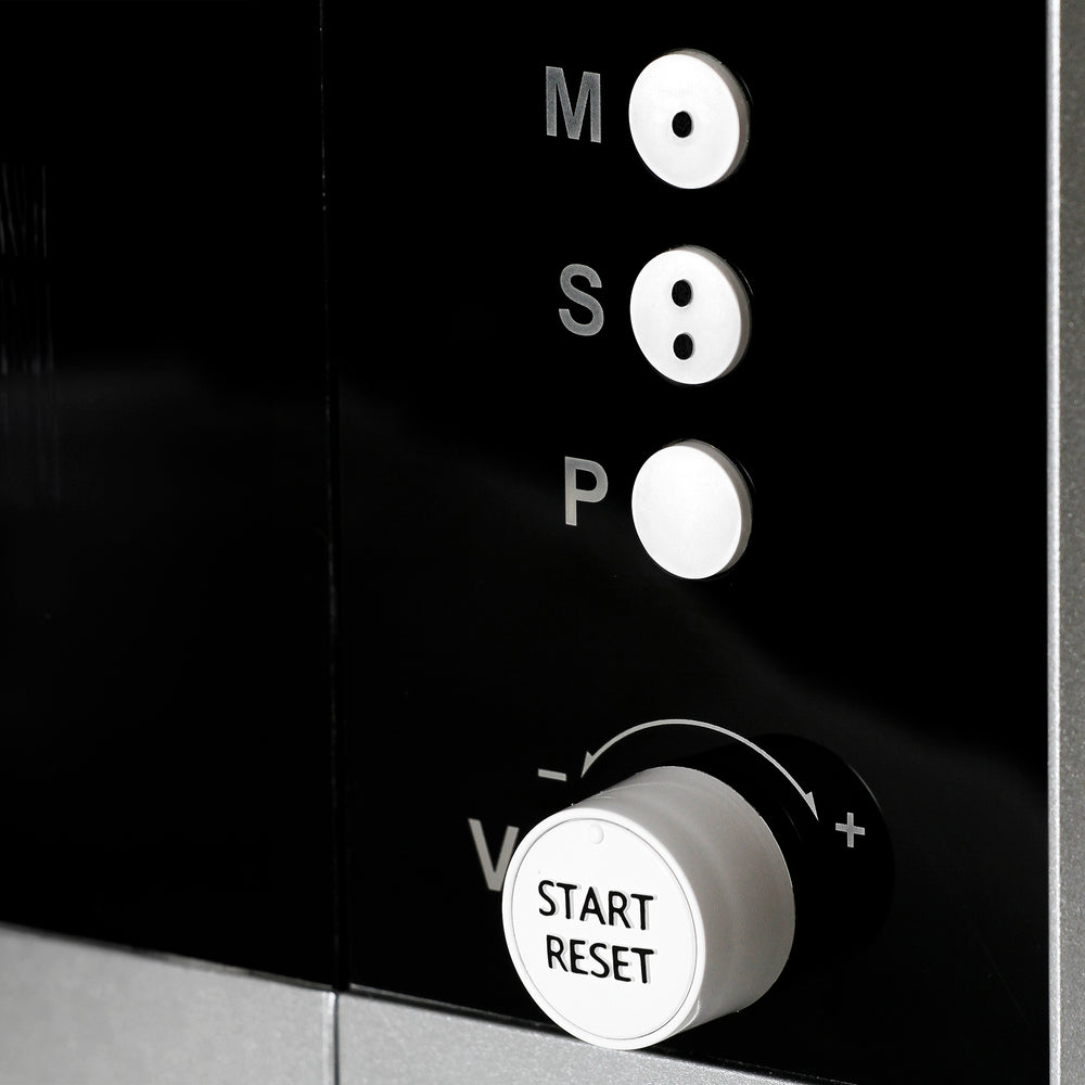 Close up view of the controls on the RNIB talking microwave.