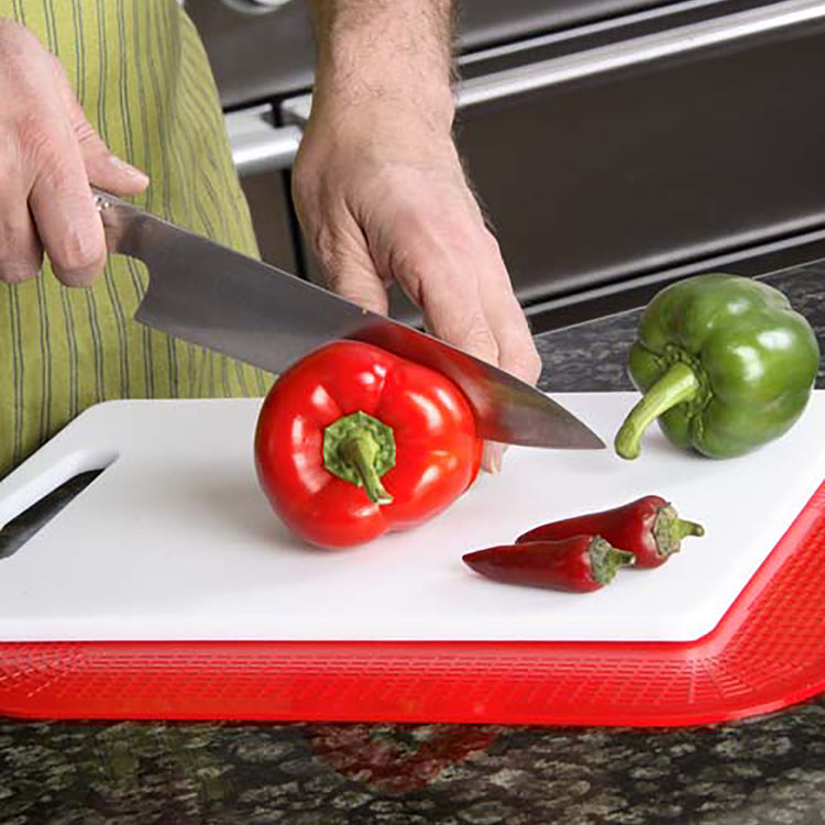Alternative view of Dycem medium oblong non-slip mat, red