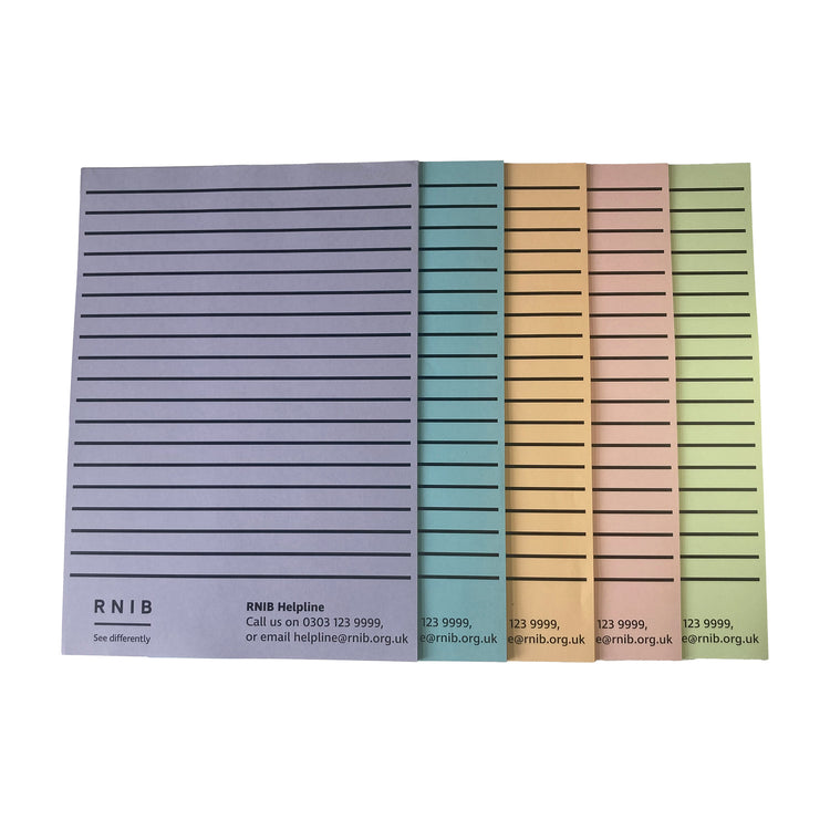 Multi-colour loose A4 x100 sheets Lines 1.3cm apart