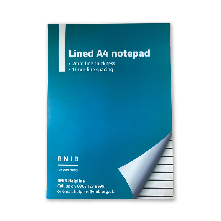 RNIB A4 white paper, lines 1.3cm apart