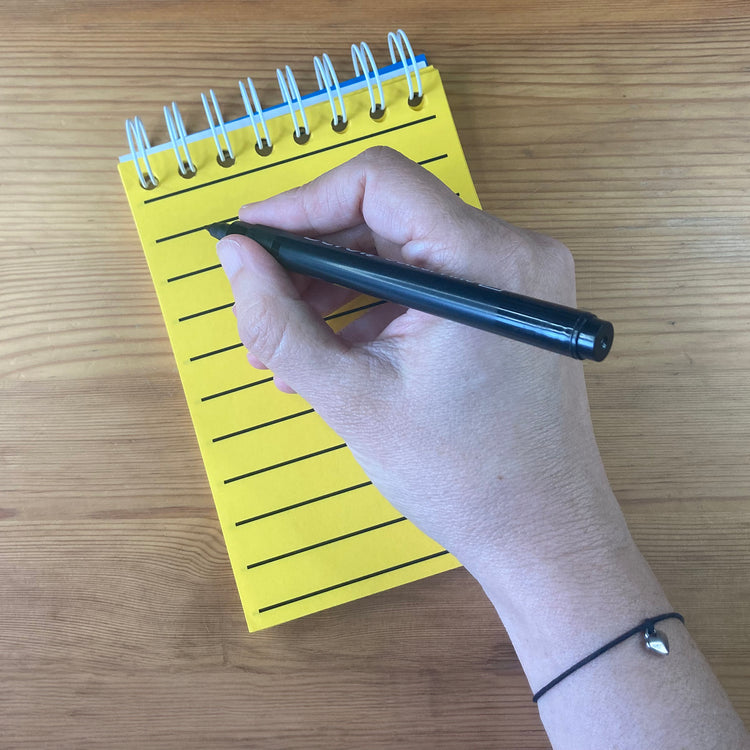 Alternative view of RNIB A6 Spiral notebook yellow paper