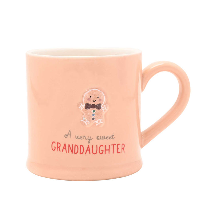Love Life embossed Christmas mug – granddaughter