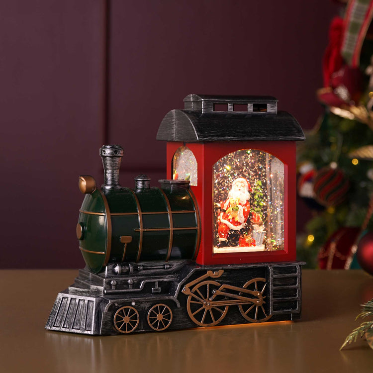 Alternative view of Regal Tidings LED light-up and glitter train Santa
