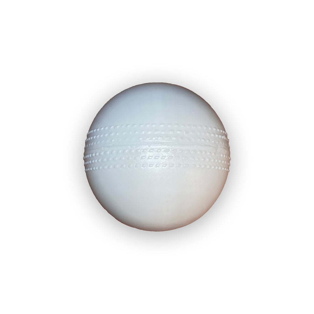 Audible cricket ball made from white plastic