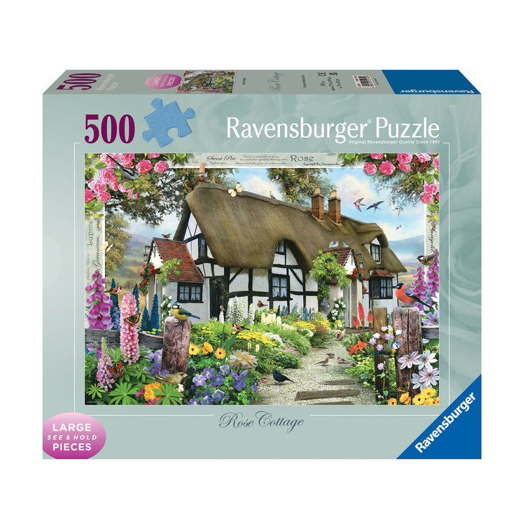 Large Format 500pc Rose Cottage Ravensburger Jigsaw Puzzle