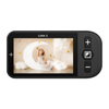 Straight view of Luna S portable video magnifier showing a photo of a child playing with a moon and stars in a photo studio