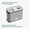 Relish Radio & Music Player with control buttons and display on a white background