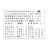 Sheet of white keyboard stickers with large print black characters