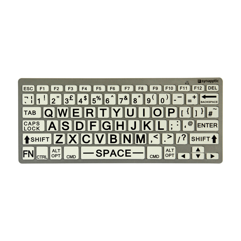 Black text on white keys Synapptic Bluetooth LP Keyboard