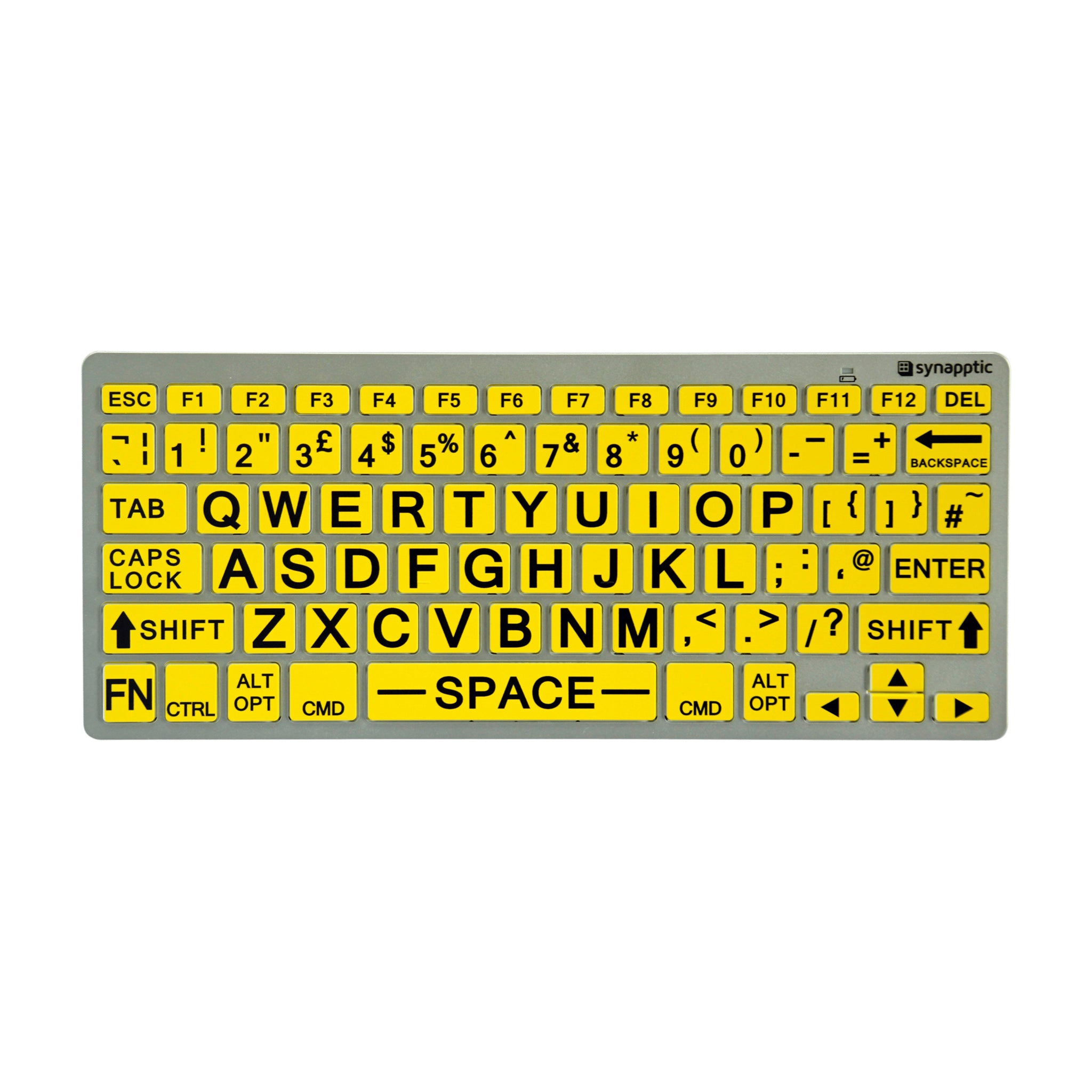 Black text on yellow keys Synapptic Bluetooth LP Keyboard