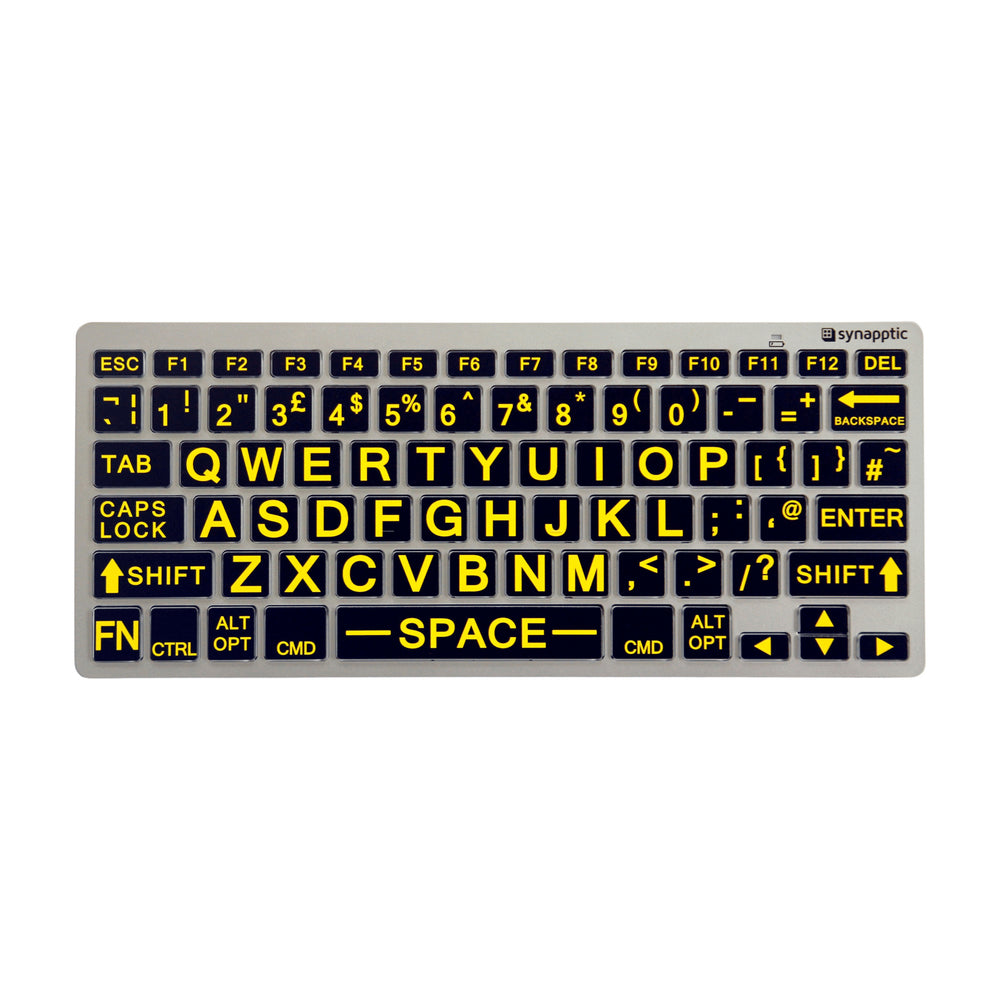 Yellow text on black keys Synapptic Bluetooth LP Keyboard