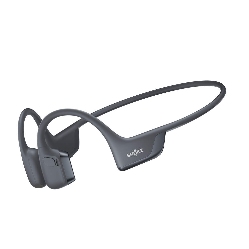 Side view of OpenRun PRO Shokz in grey.