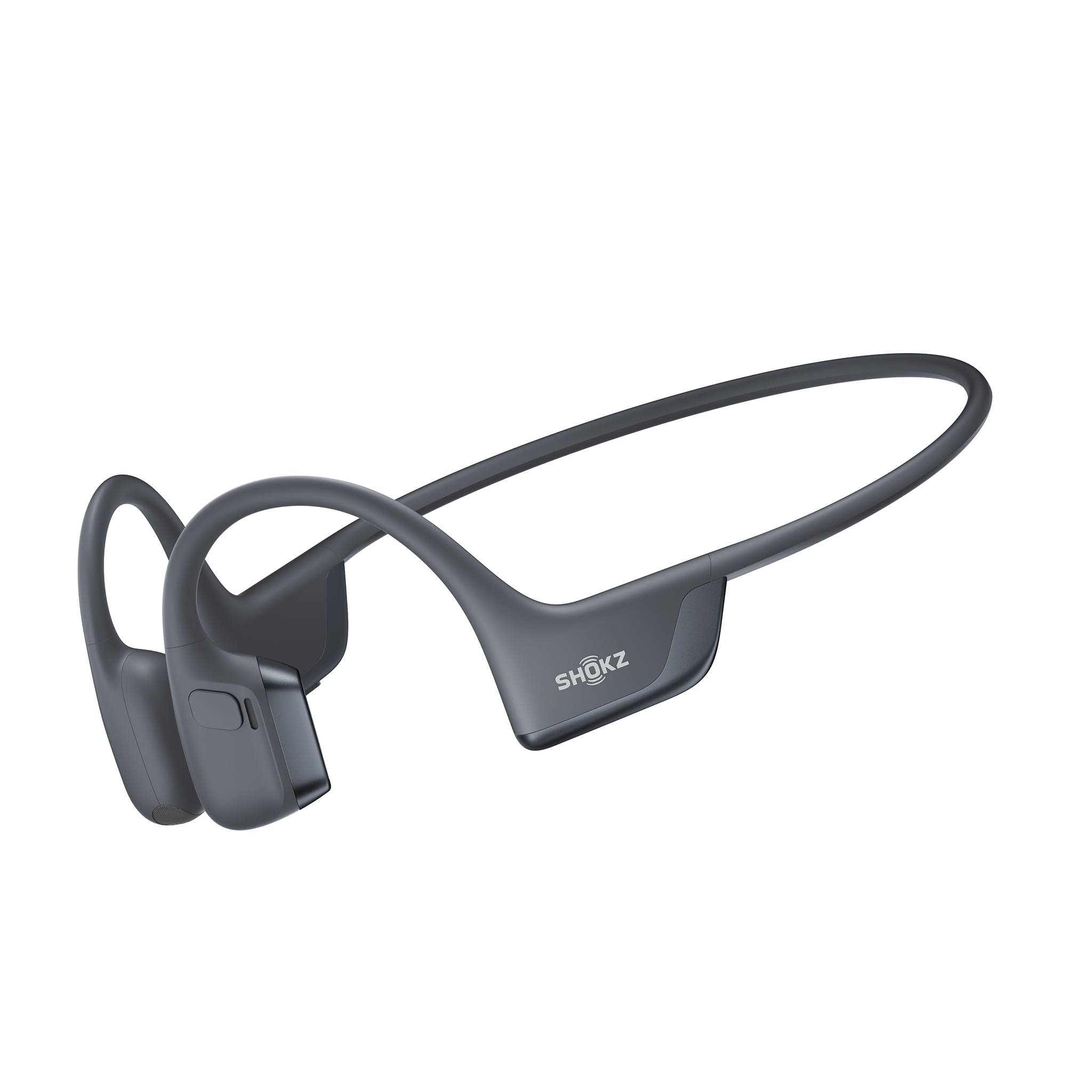 Side view of OpenRun PRO Shokz in grey.