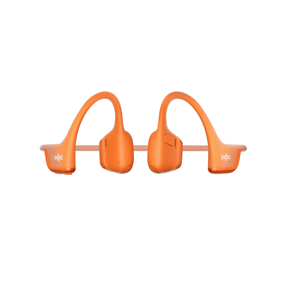 Front view of OpenRun PRO Shokz in orange.