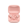OpenFit AIR Shokz in pink in a case against a white background.