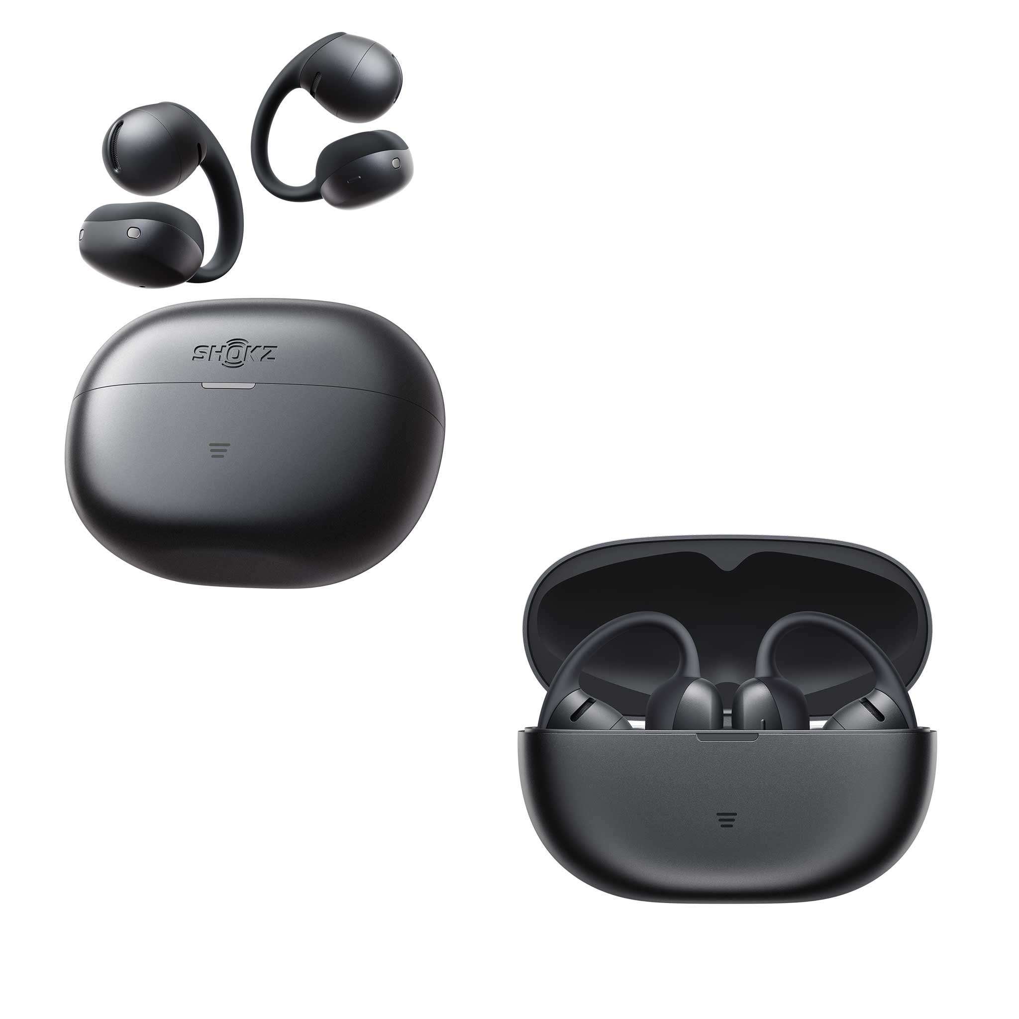 OpenDots Air in black with black charging case