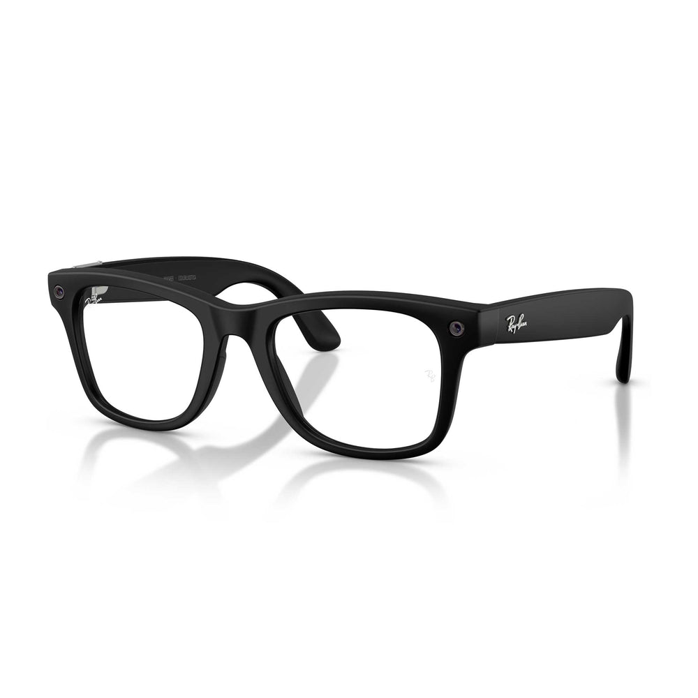 Black eyeglasses on a white background