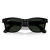 Ray-Ban Wayfarer sunglasses with a matte black frame and dark green lenses, shown from the front on a white background.