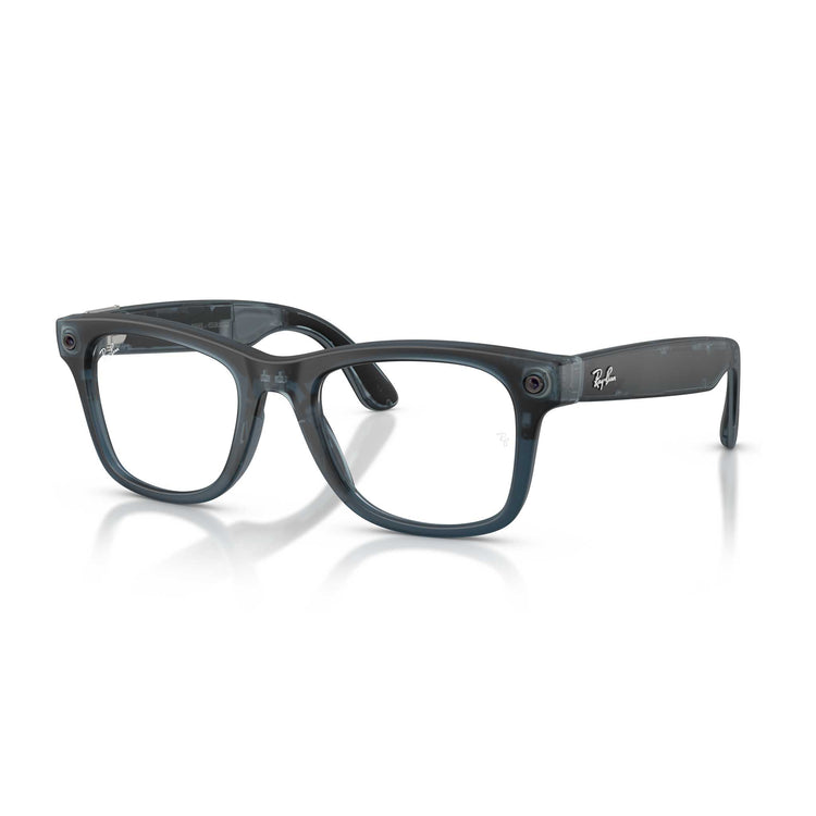 Alternative view of Ray-Ban Meta Gen 3 smart glasses – Wayfarer, transition lenses – clear/grey, transparent ocean blue frame