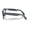 Ray-Ban sunglasses with a translucent dark gray acetate frame, shown from a side profile on a clean white background with a soft reflection.