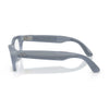 Ray-Ban square eyeglass frames in translucent gray acetate, shown from a side profile view on a white background.