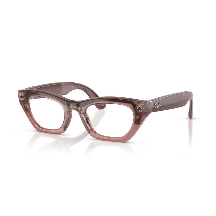 Alternative view of Ray-Ban Meta Gen 3 smart glasses – Zena, transition lenses – clear/grey, milky pink blush frame, standard size