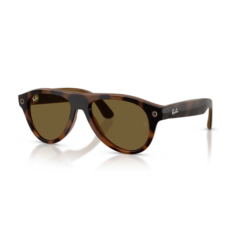 Alternative view of Ray-Ban Meta Gen 3 smart glasses – Aviator, dark brown lenses, Havana frame, large
