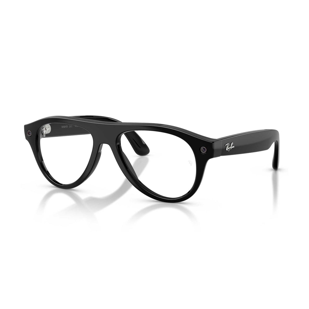 Black eyeglasses on a white background