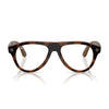 Glasses frames in a classic tortoiseshell pattern, featuring a dark brown and amber-brown mottled design. The frames are shown from the front on a clean white background with a subtle reflection underneath.