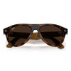 Ray-Ban aviator sunglasses with a dark brown tortoiseshell acetate frame and matching dark brown lenses, shown on a clean white background.