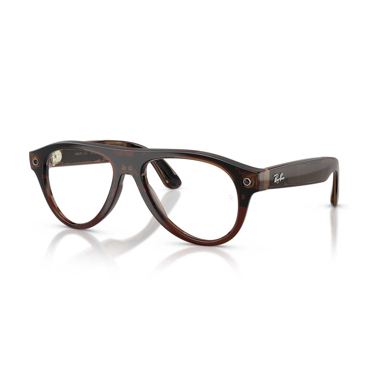 Alternative view of Ray-Ban Meta Gen 3 smart glasses – Aviator, transition lenses – clear/jade, transparent umber frame, large