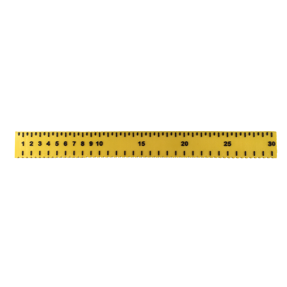 overhead view of tactile ruler