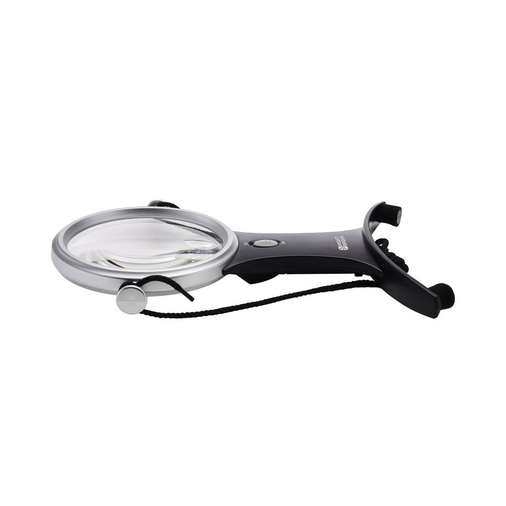 Side view of LED handsfree magnifier against a white background