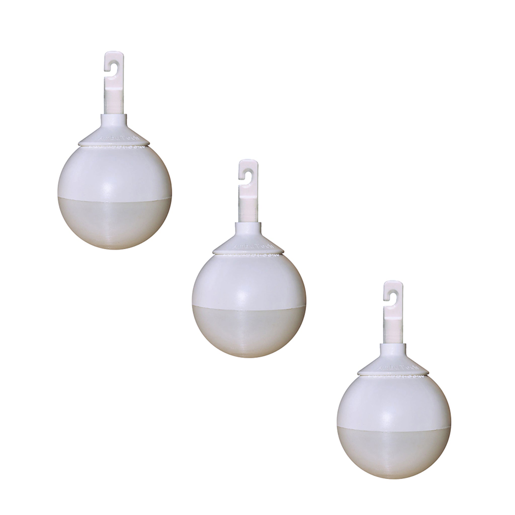 Image shows three Ambutech roller marshmallow tips against a white background.