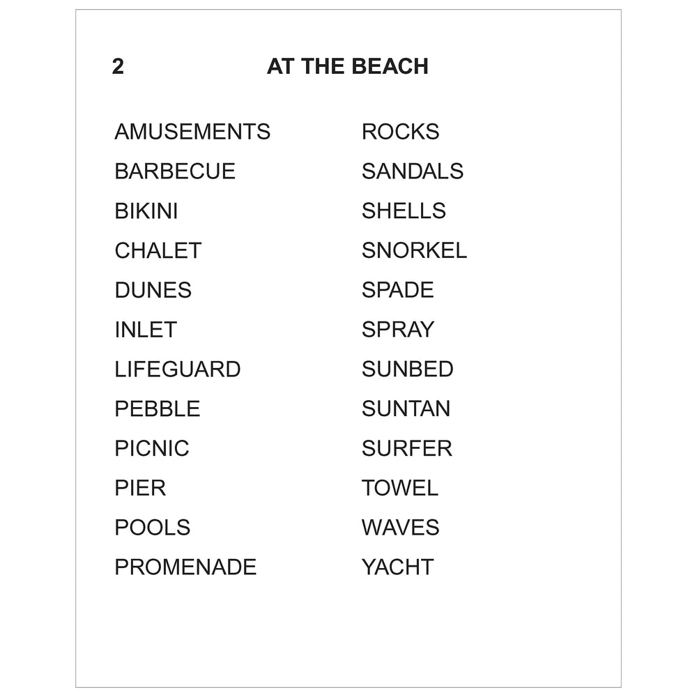 Word clues for At the beach