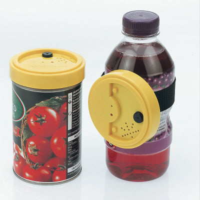 A magnetic voice recorder on a tin and another held on a bottle with velcro strap, pack of three