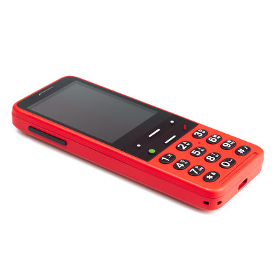 Image shows front view of red BlindShell