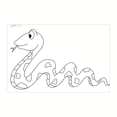 Tactile colouring pack showing a snake