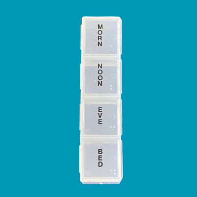 Alternative view of Large four times daily 7 day pillbox with braille