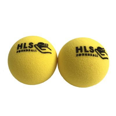 Two yellow audible tennis balls.