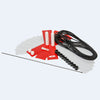 White,  red reflective tapes push-on pencil tips cord hook tool,  instructions and elastic cord