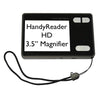 Front of a HandyReader HD video magnifier with black text on white background o the screen