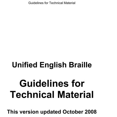 Alternative view of Guidelines for Technical Material UEB