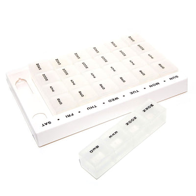 Large four times daily 7 day pillbox with braille