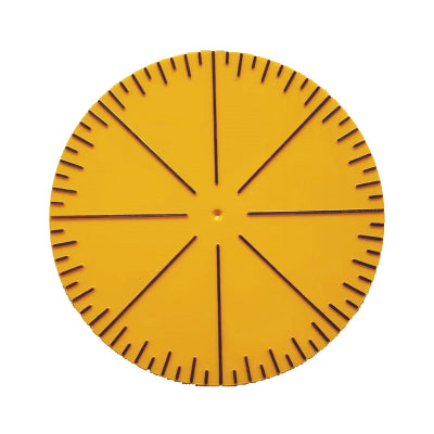 Circular tactile yellow protractor