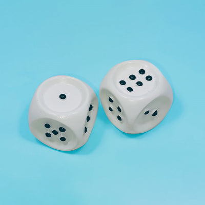 Dice against a blue background