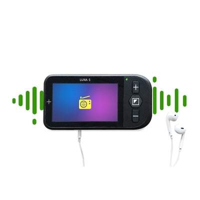 Image shows product with headphones