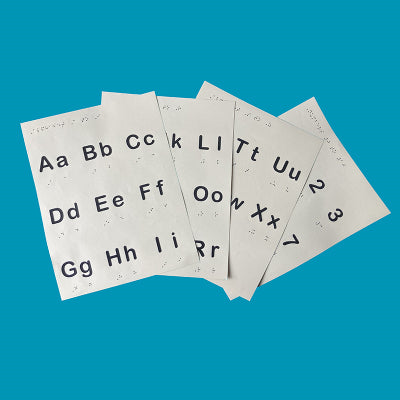 Tactile alphabet and number sheets